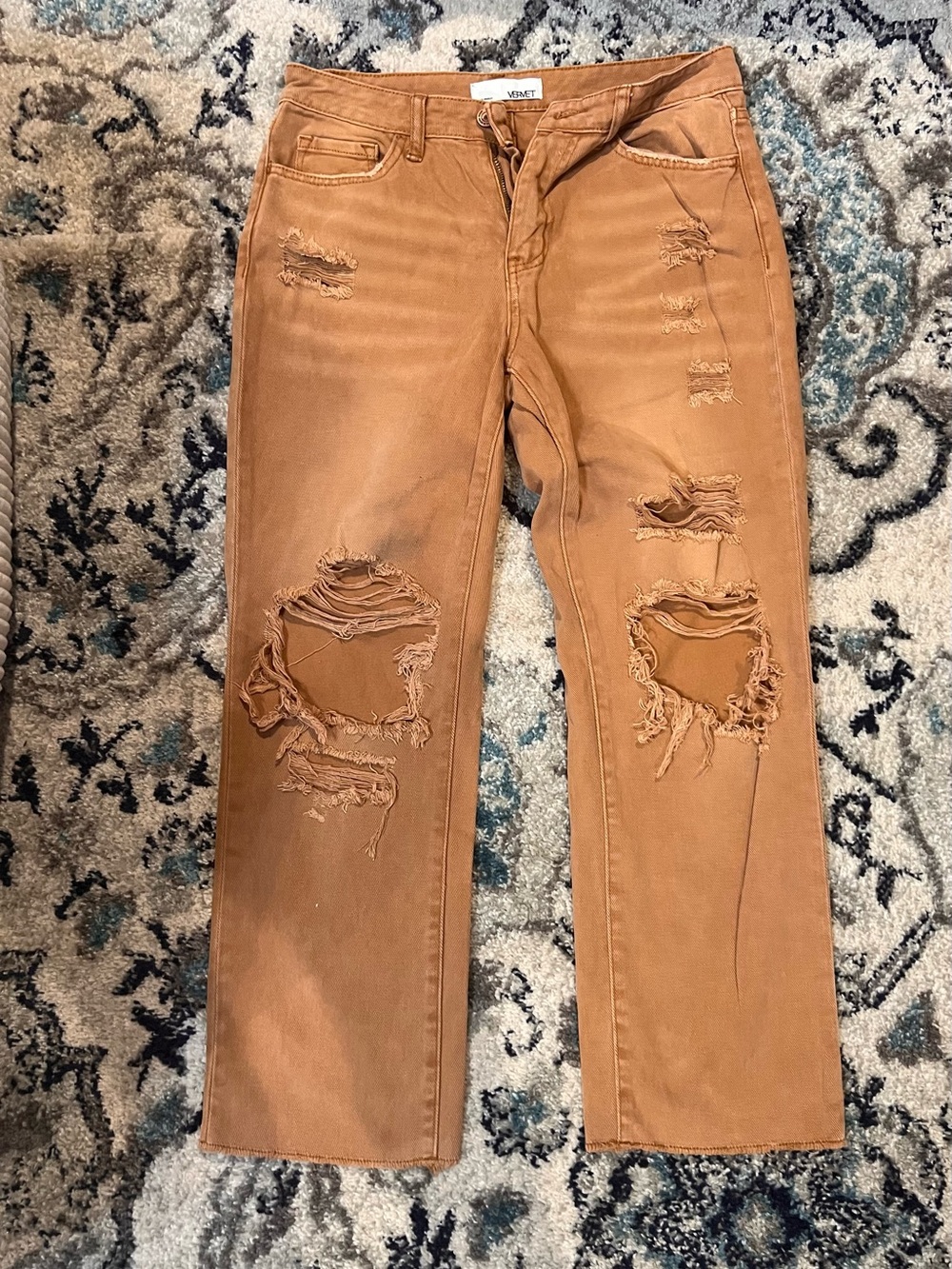 VANITY Women’s Boyfriend Jeans in Mustard Distressed